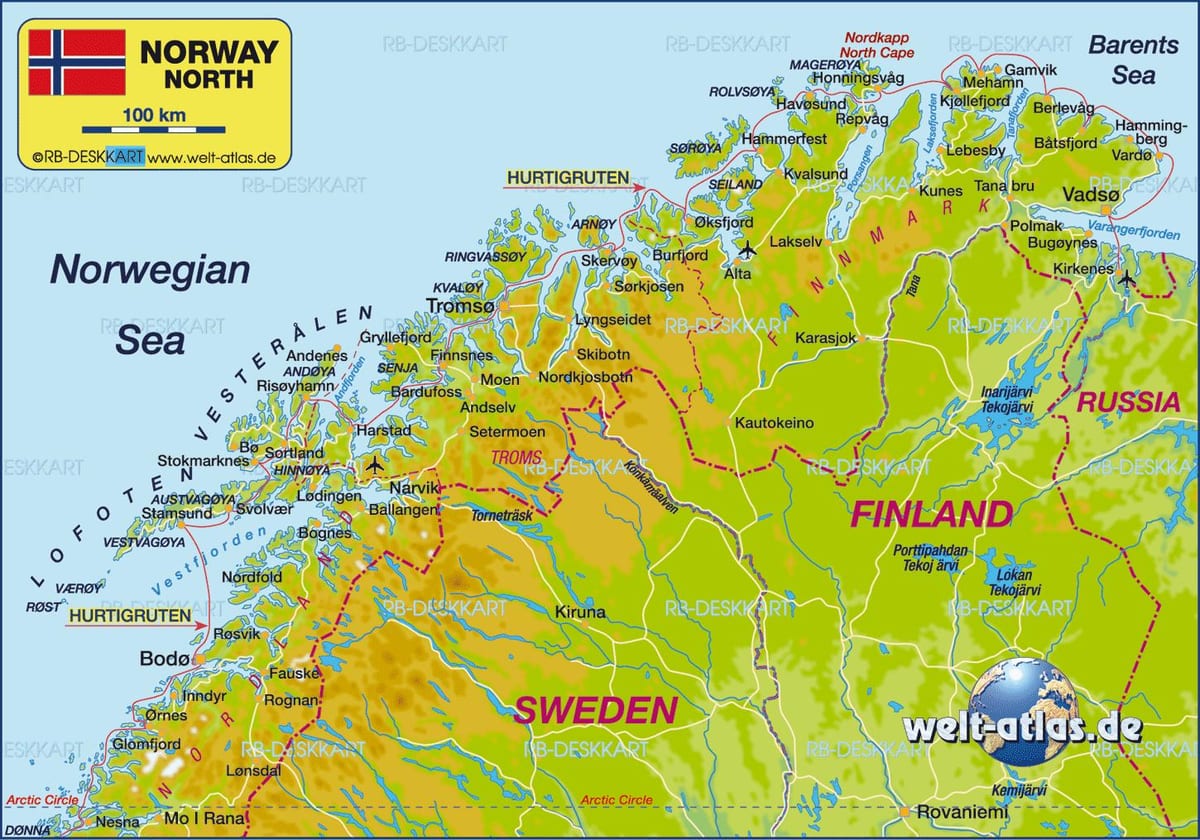 ਨਕਸ਼ਾ ਦੇ ਕਿੜਕੇਣੇਸ ਨਾਰਵੇ