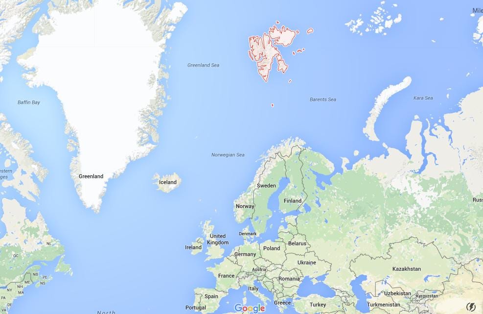 spitsbergen ਨਾਰਵੇ ਨਕਸ਼ਾ