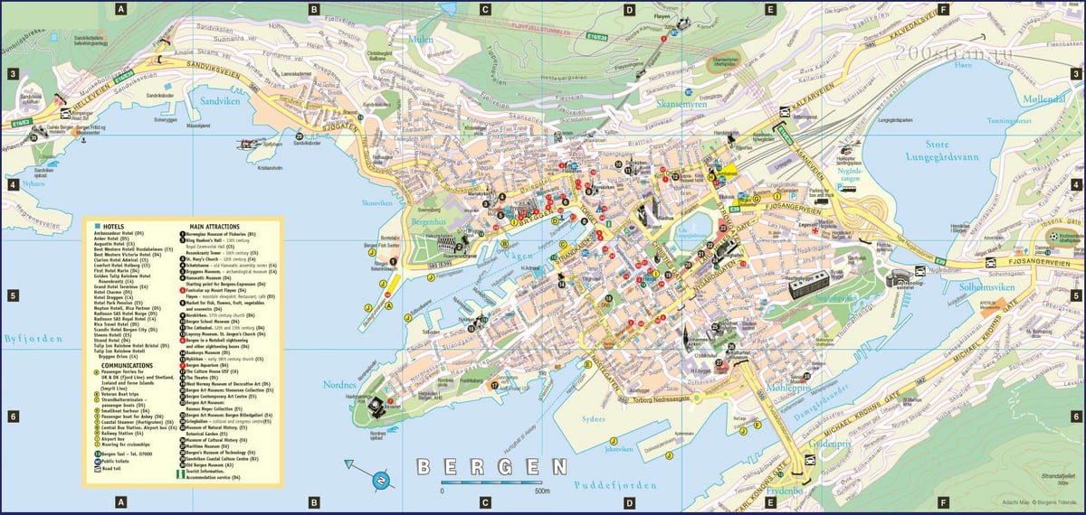 bergen ਨਾਰਵੇ ਦੇ ਸ਼ਹਿਰ ਦਾ ਨਕਸ਼ਾ