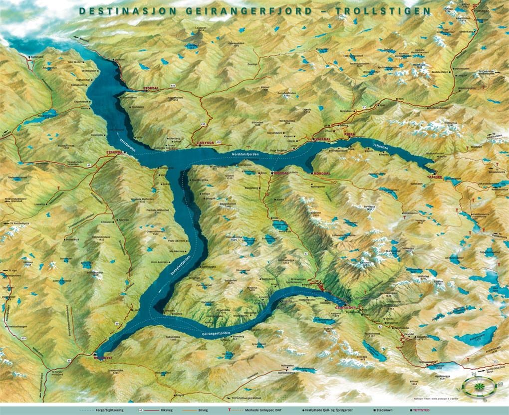 ਨਕਸ਼ਾ geiranger ਨਾਰਵੇ