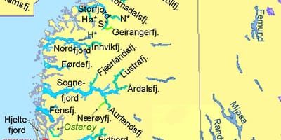 ਨਕਸ਼ਾ ਦੇ ਨਾਰਵੇ ਦਿਖਾ fjords