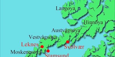Lofoten ਟਾਪੂ ਨਾਰਵੇ ਨਕਸ਼ਾ